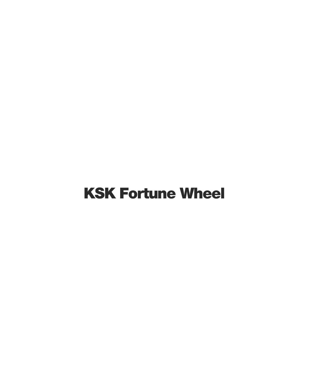 Black KSK Fortune Wheel title centred on white