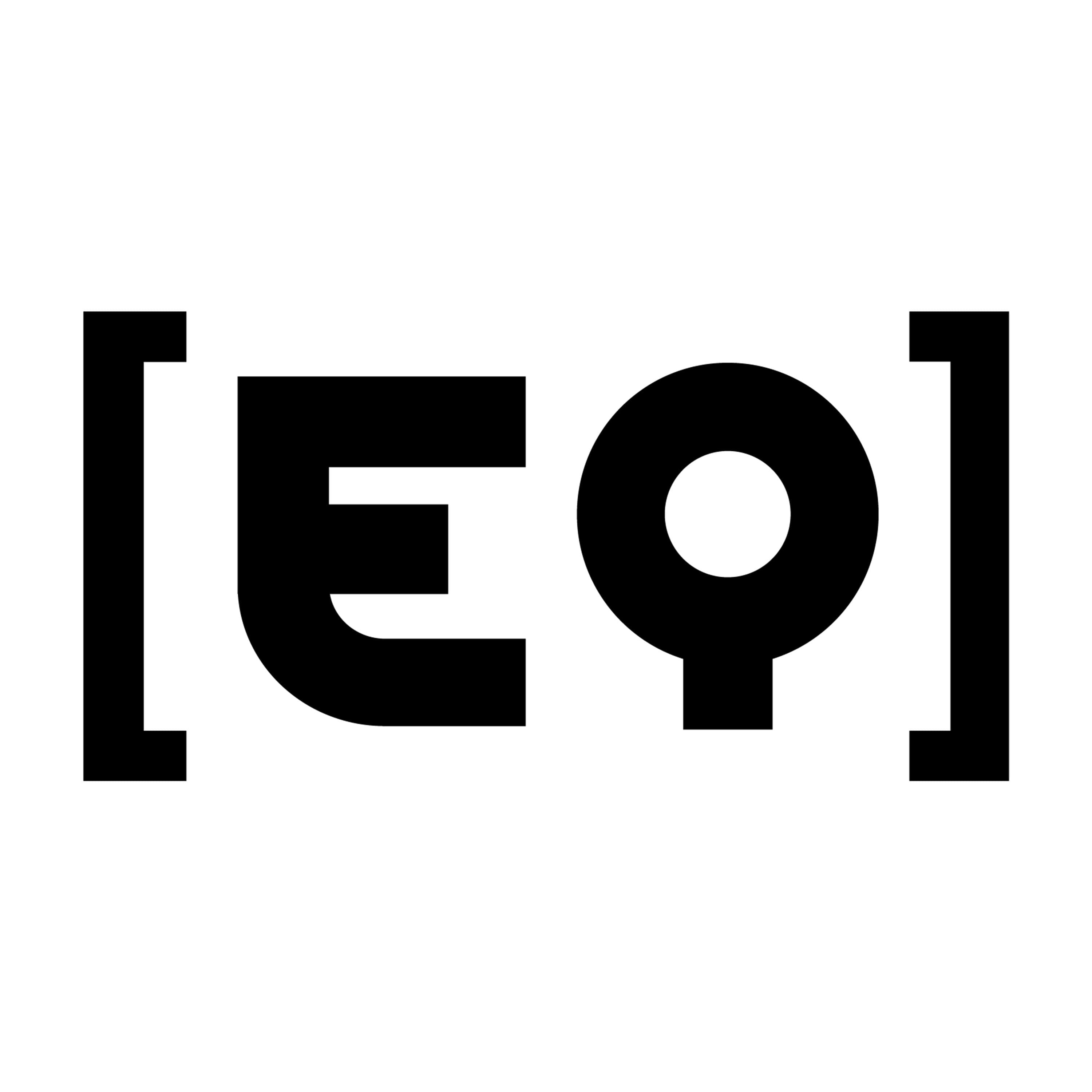 Black EQ symbol enclosed by square brackets on white